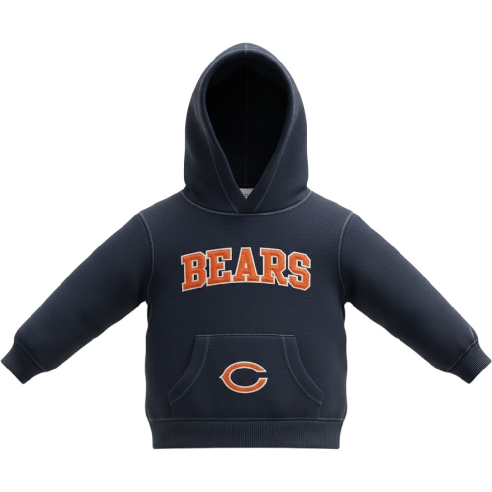 NFL Team Apparel Chicago Bears Navy Blue Hoodie Kids Size 2T Fleece Sweatshirt